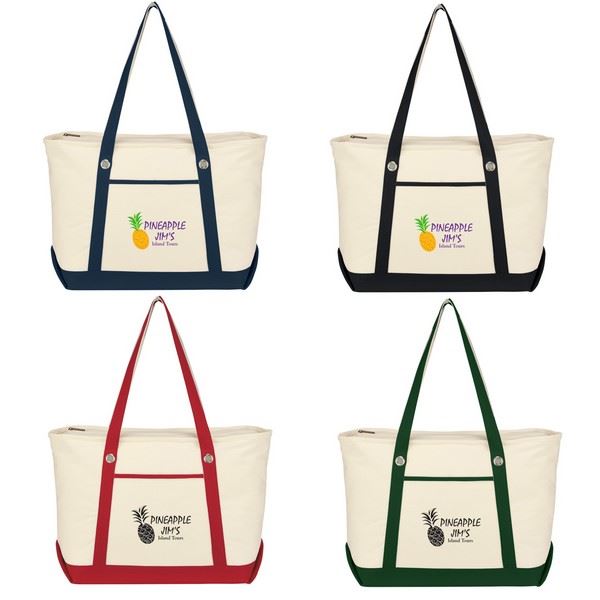 JH3225 Large Cotton Canvas Sailing Tote With Custom Imprint